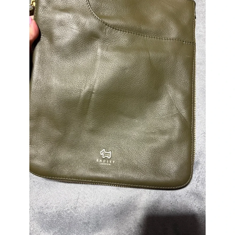 Radley London Green Leather Handbag Crossbody Shoulder Purse Bag